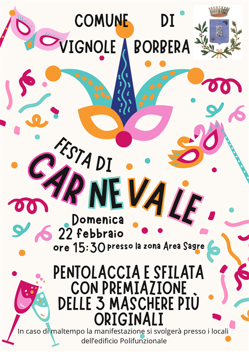 Festa di Carnevale domenica 22 febbraio ore 15:30